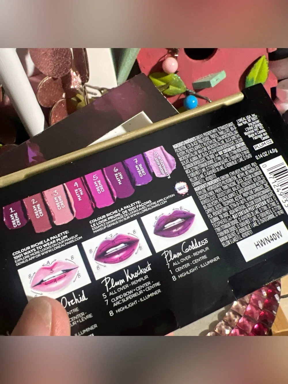 Lip Highlighter Illuminator L’OREAL La Palette Plum 02 Matte Makeup Cosmetics
